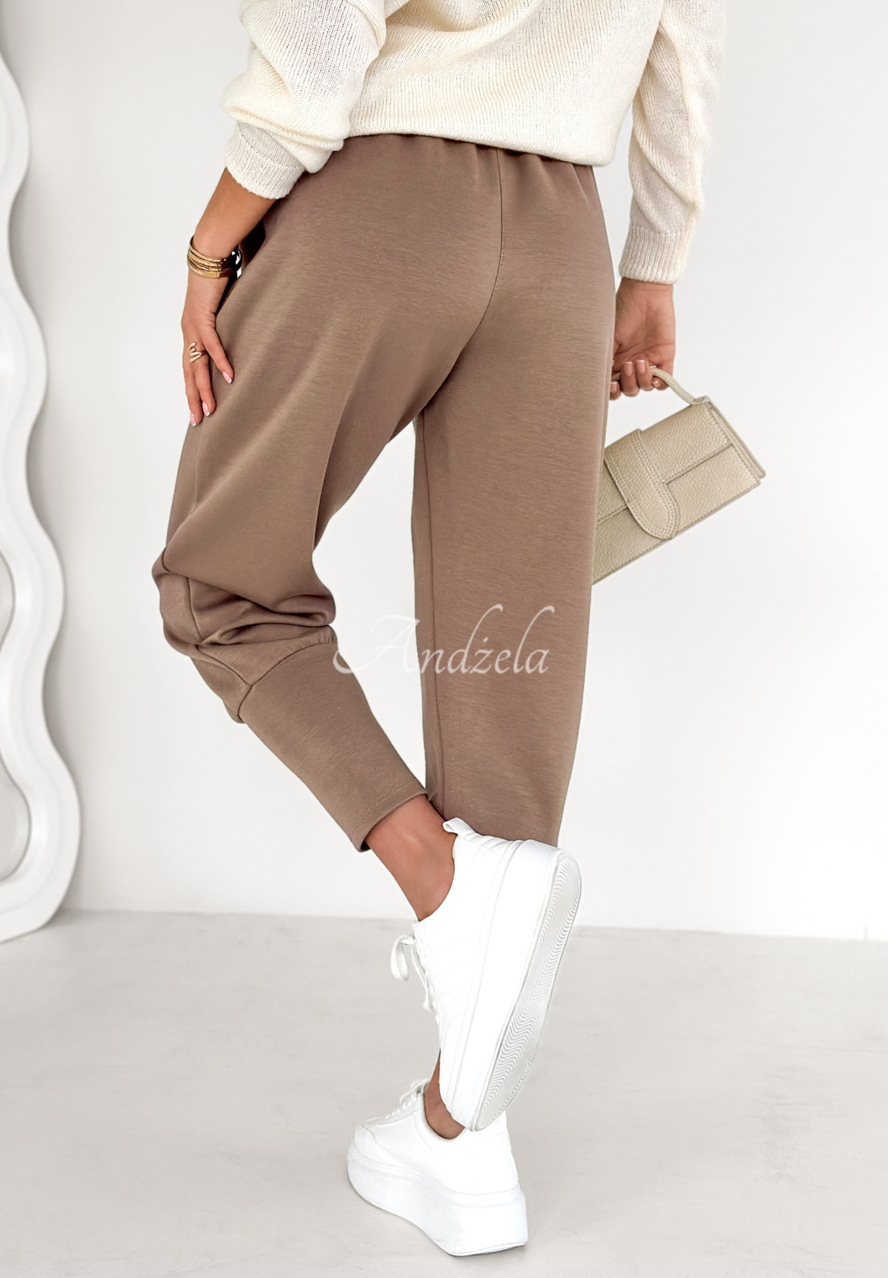 The First Try mocha fabric butter pants