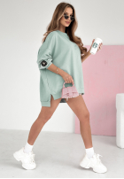 Sweatshirt oversize Active Queens jasnomiętowa