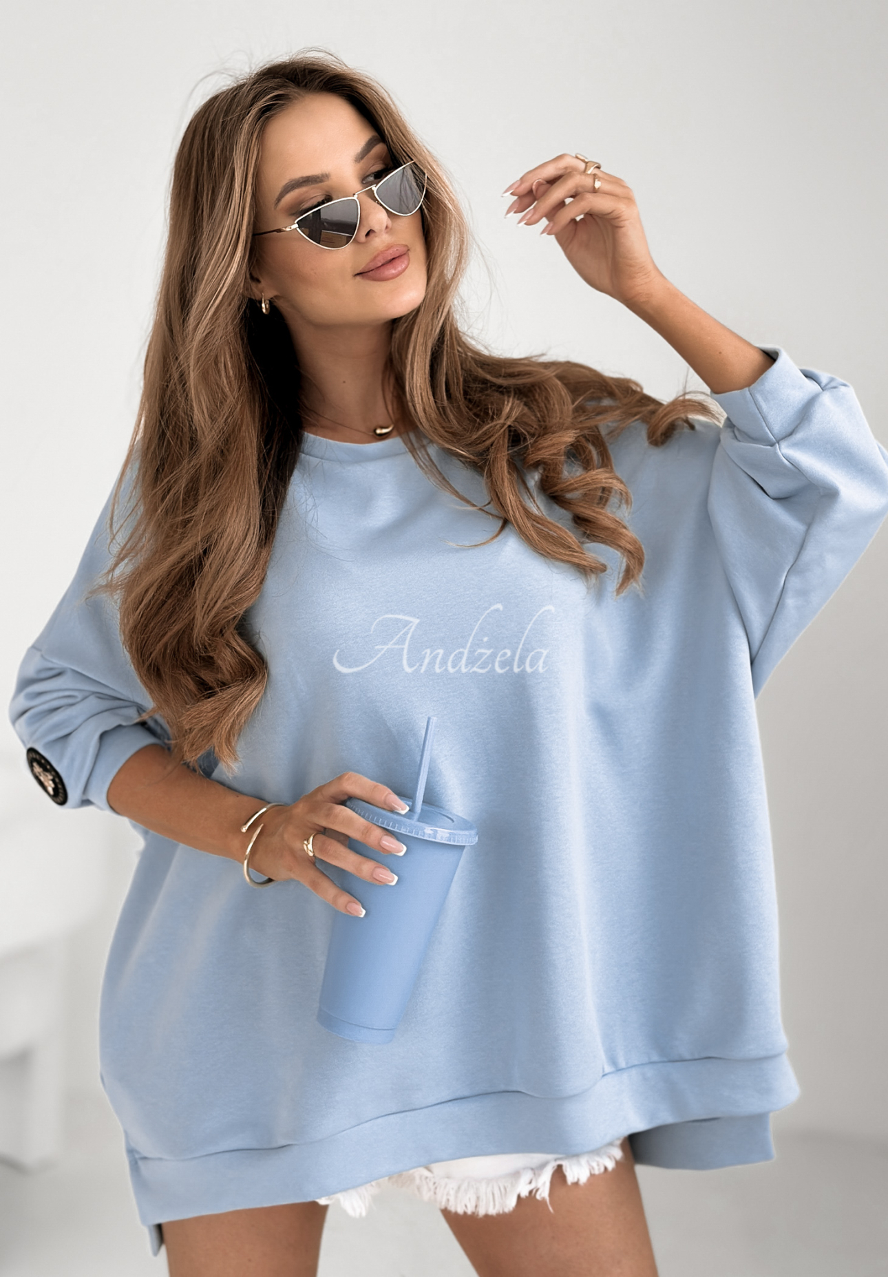 Bluza oversize Active Queens błękitna