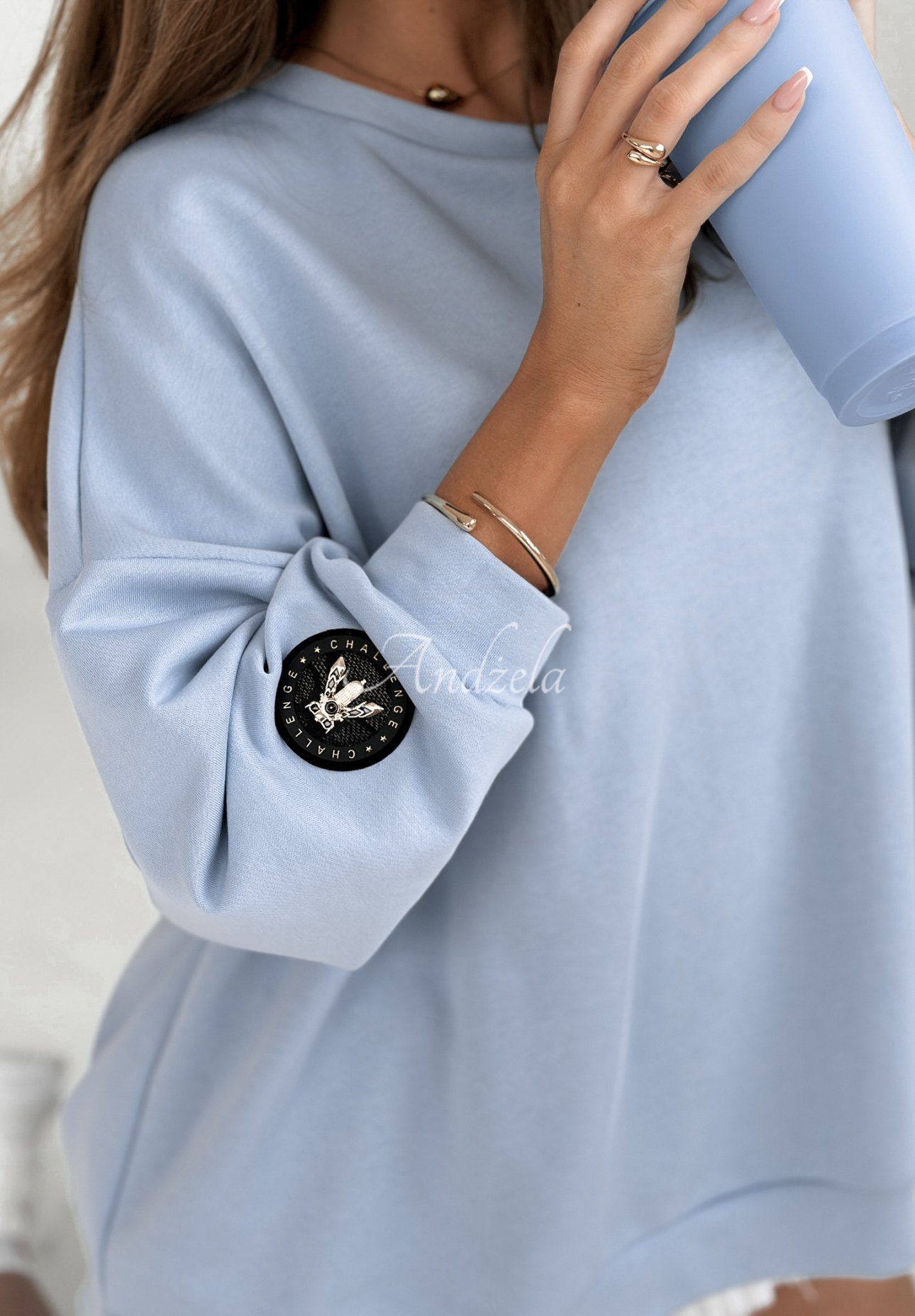 Bluza oversize Active Queens błękitna