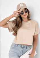 Krótki T-shirt Hey Darling beżowy