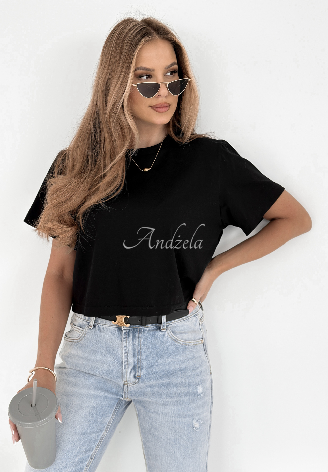 Kurzes T-Shirt Hey Darling Schwarz