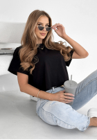 Krótki T-shirt Hey Darling czarny