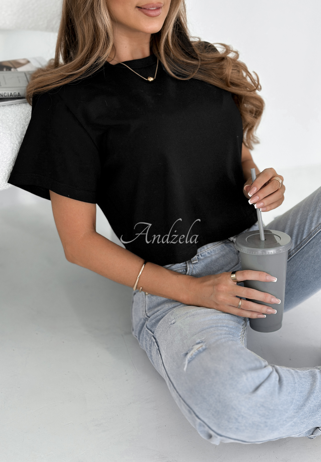 Kurzes T-Shirt Hey Darling Schwarz