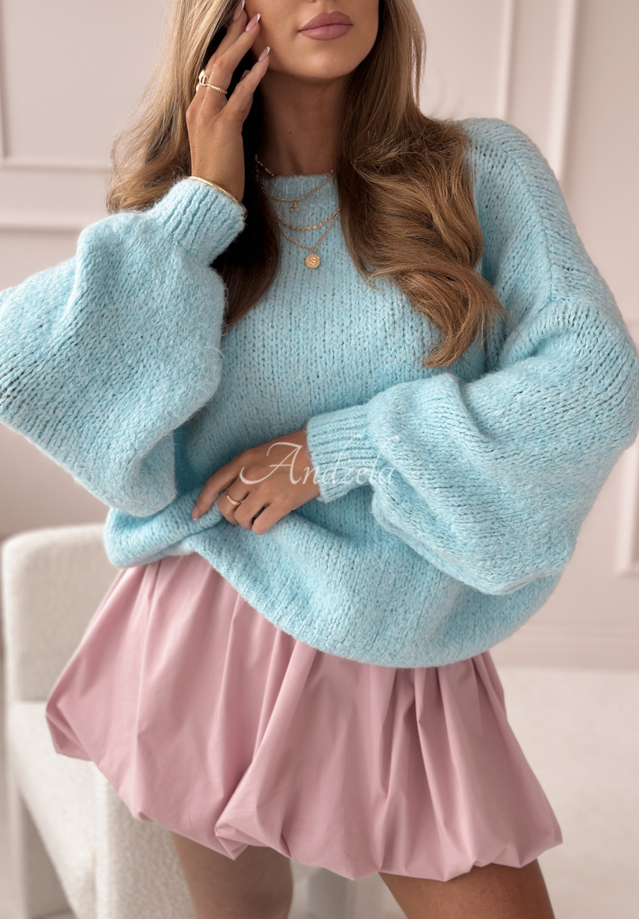 Oversize Pulli Amari Himmelblau