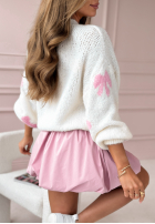 Sweter oversize w kokardki Bow Attitude ecru