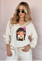 Sweatshirt z nadrukiem Just A Girl Beige