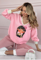 Sweatshirt z nadrukiem Just A Girl Rosa