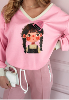 Sweatshirt z nadrukiem Just A Girl Rosa