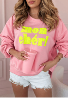 Sweatshirt z napisem Mon Cheri Amour Rosa