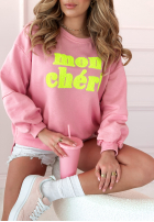 Sweatshirt z napisem Mon Cheri Amour Rosa