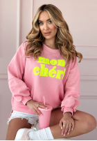 Sweatshirt z napisem Mon Cheri Amour Rosa