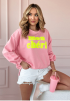 Sweatshirt z napisem Mon Cheri Amour Rosa