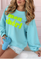 Sweatshirt z napisem Mon Cheri Amour Blau