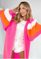 Długi Cardigan oversize z bufkami Broadway Rosa