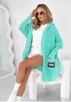 Cardigan oversize Dreams And Goals Türkis