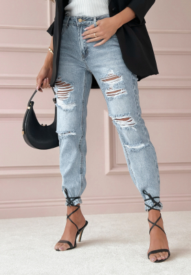 Denim-Hose im Used-Look Greatest Joy Hellblau