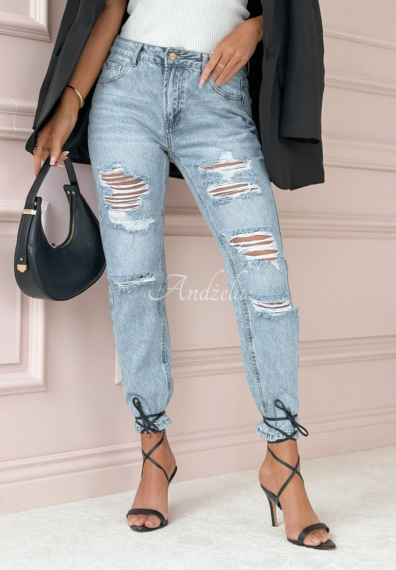 Denim-Hose im Used-Look Greatest Joy Hellblau