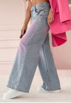 Hose Jeans wide leg Focus On The Light niebiesko-Rosa