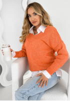 Pullover z dekoltem Caffe Latte Orange