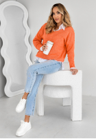 Pullover z dekoltem Caffe Latte Orange