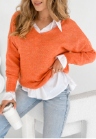 Pullover z dekoltem Caffe Latte Orange