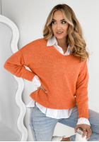 Pullover z dekoltem Caffe Latte Orange