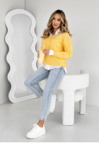 Pullover z dekoltem Caffe Latte Gelb