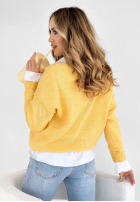 Pullover z dekoltem Caffe Latte Gelb