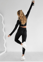 Prążkowany Set Bluse i Leggings No Expectations  Schwarz