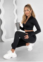 Prążkowany Set Bluse i Leggings No Expectations  Schwarz