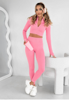 Prążkowany Set Bluse i Leggings No Expectations Rosa