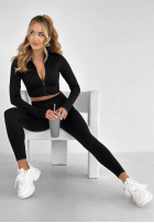 Prążkowany Set Bluse i Leggings No Expectations  Schwarz