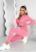 Prążkowany Set Bluse i Leggings No Expectations Rosa