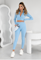 Prążkowany Set Bluse i Leggings No Expectations Blau