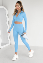 Prążkowany Set Bluse i Leggings No Expectations Blau