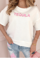 T-Shirt z haftem Tequila Ecru