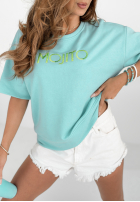 T-Shirt z haftem Mojito Blau