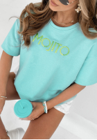 T-Shirt z haftem Mojito Blau