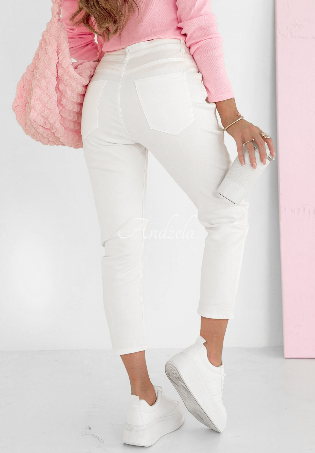 Jeans mit Blumenmuster Speak My Heart Ecru