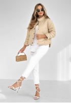 Krótka puchowa Jacke Last Thing Beige