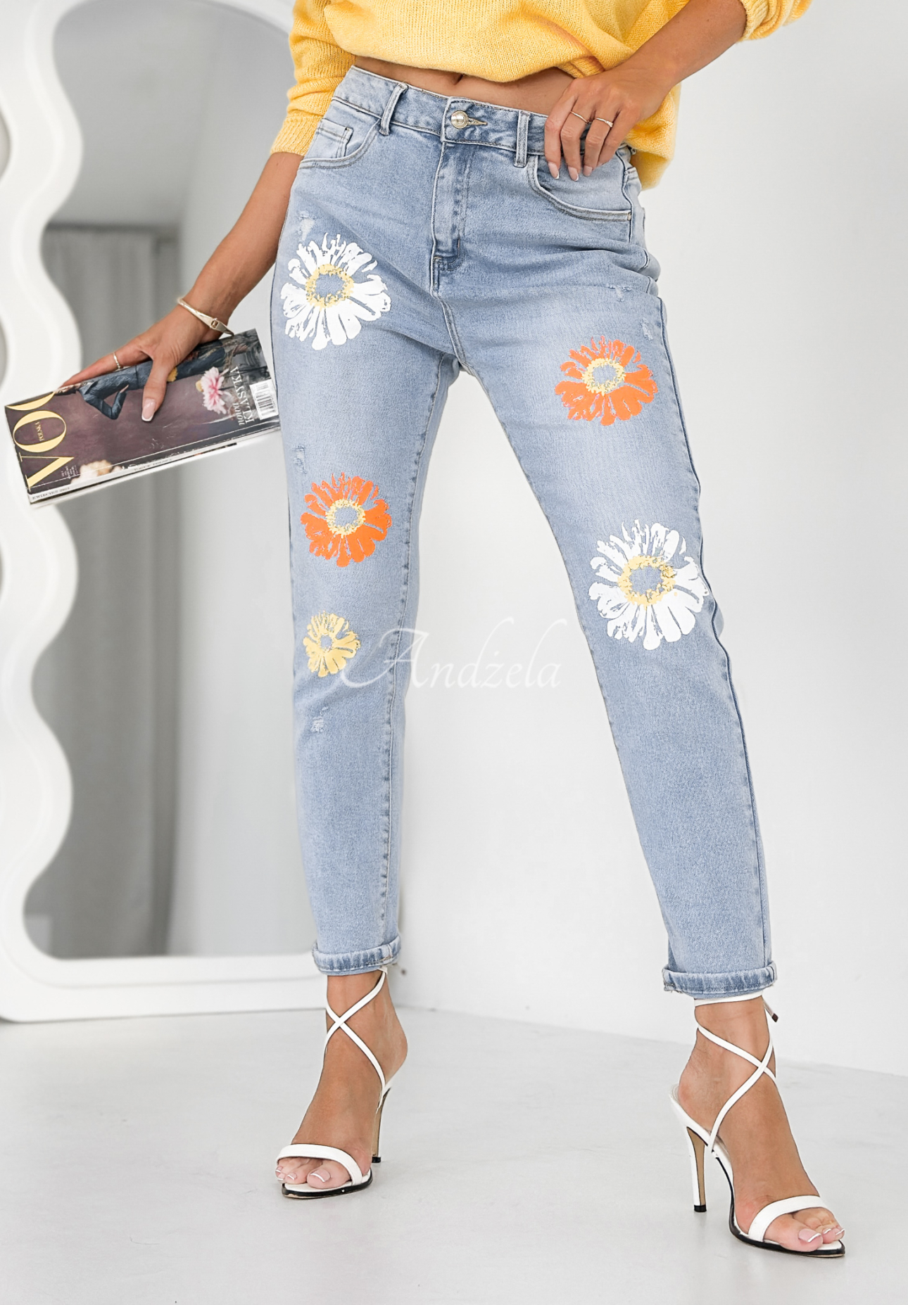 Jeans mit Blumenmuster Spring Petals Blau