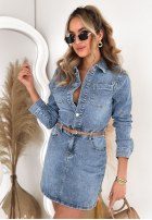 Jeans Kleid mini Not Listening Blau