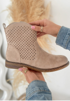 zamszowe ażurowe Stiefeletten Becoming Me Beige