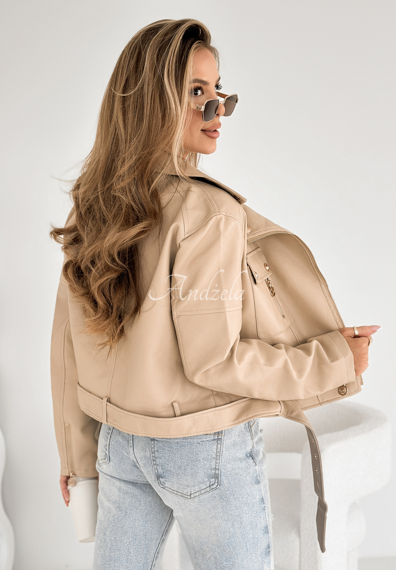 Bikerjacke Fall Apart Beige