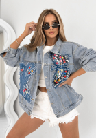 Jeans Jacke Butterfly Diamonds Blau