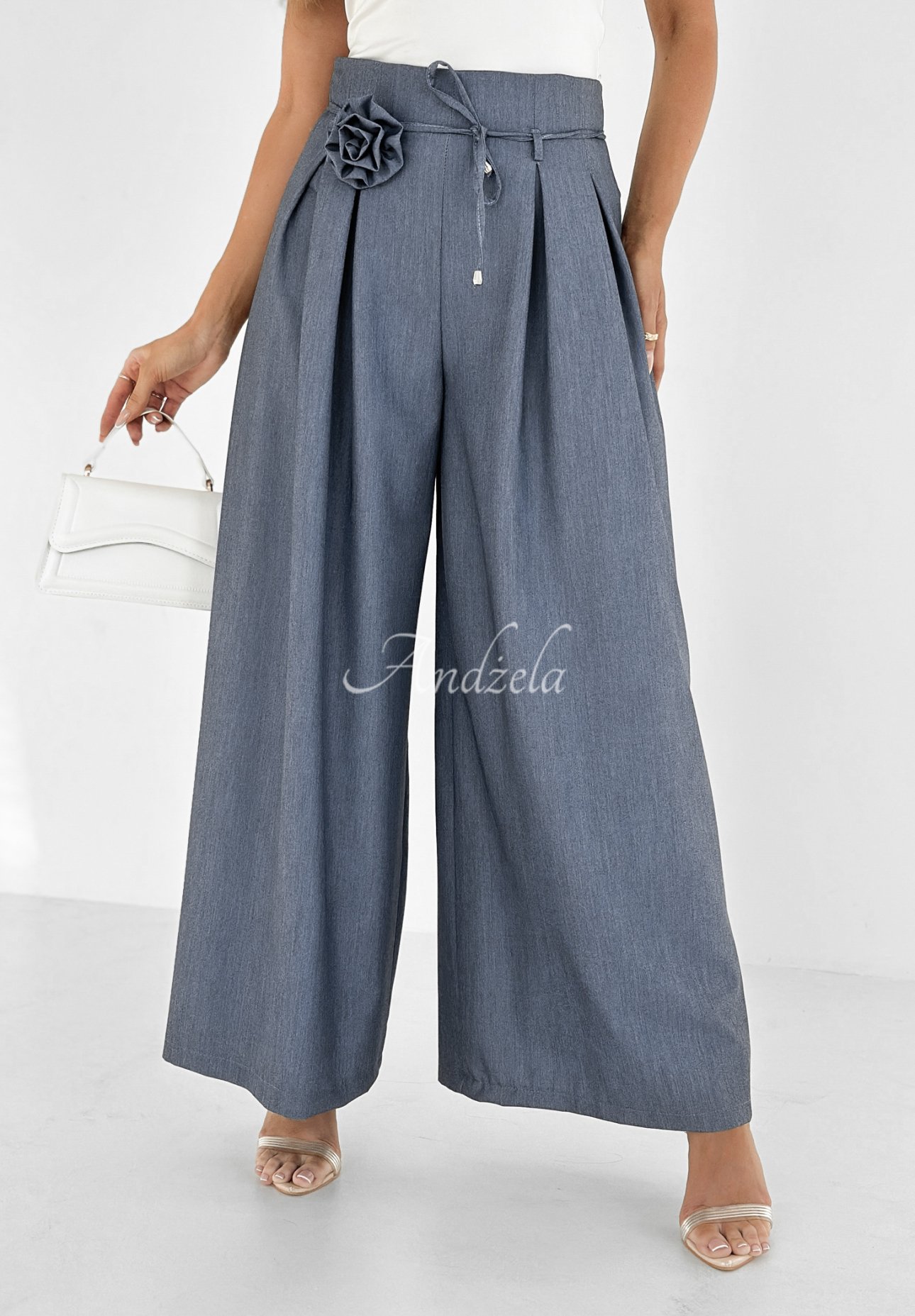 Stoffhose wide leg mit Rose Make Me Happier Jeans