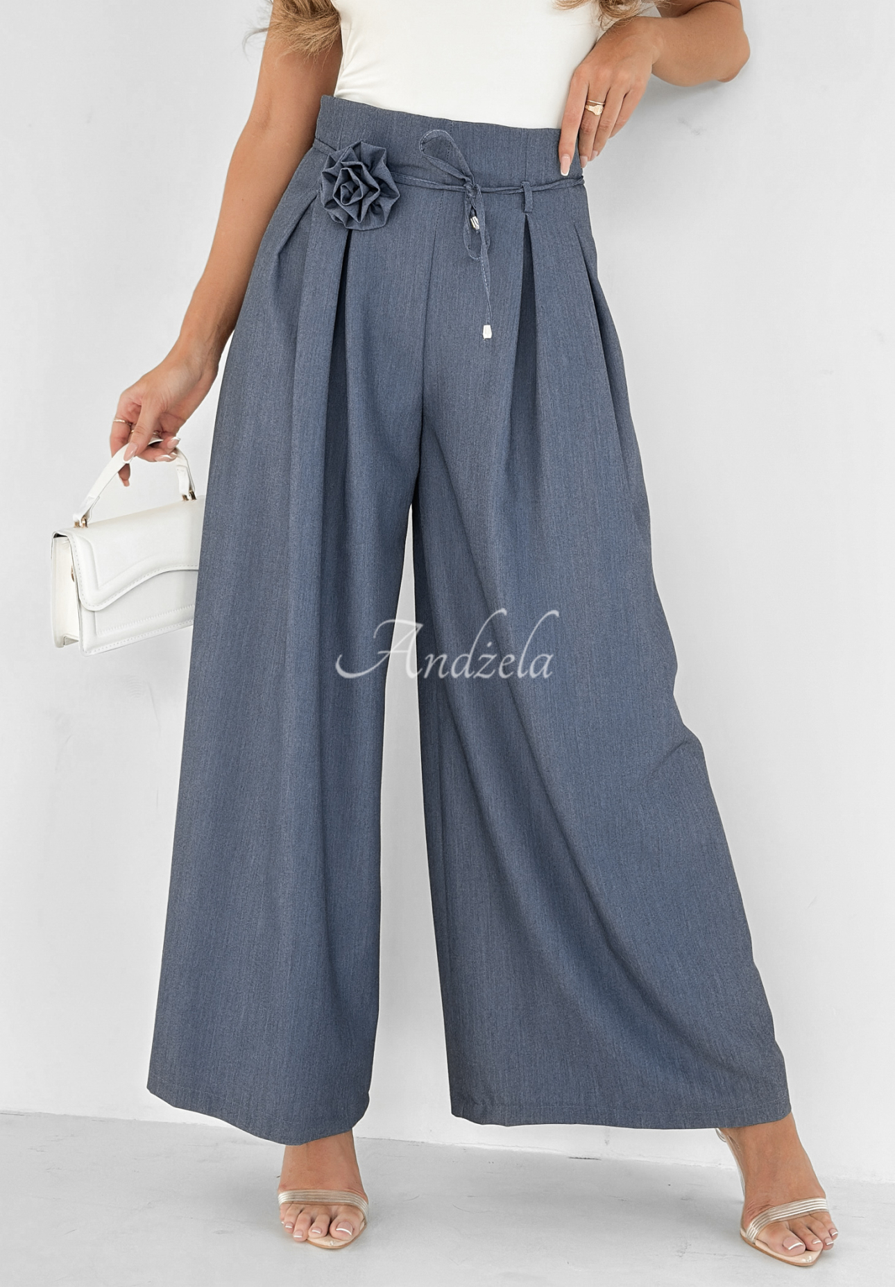 Stoffhose wide leg mit Rose Make Me Happier Jeans