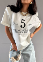 T-Shirt z nadrukiem La Milla Tour 5 Ecru