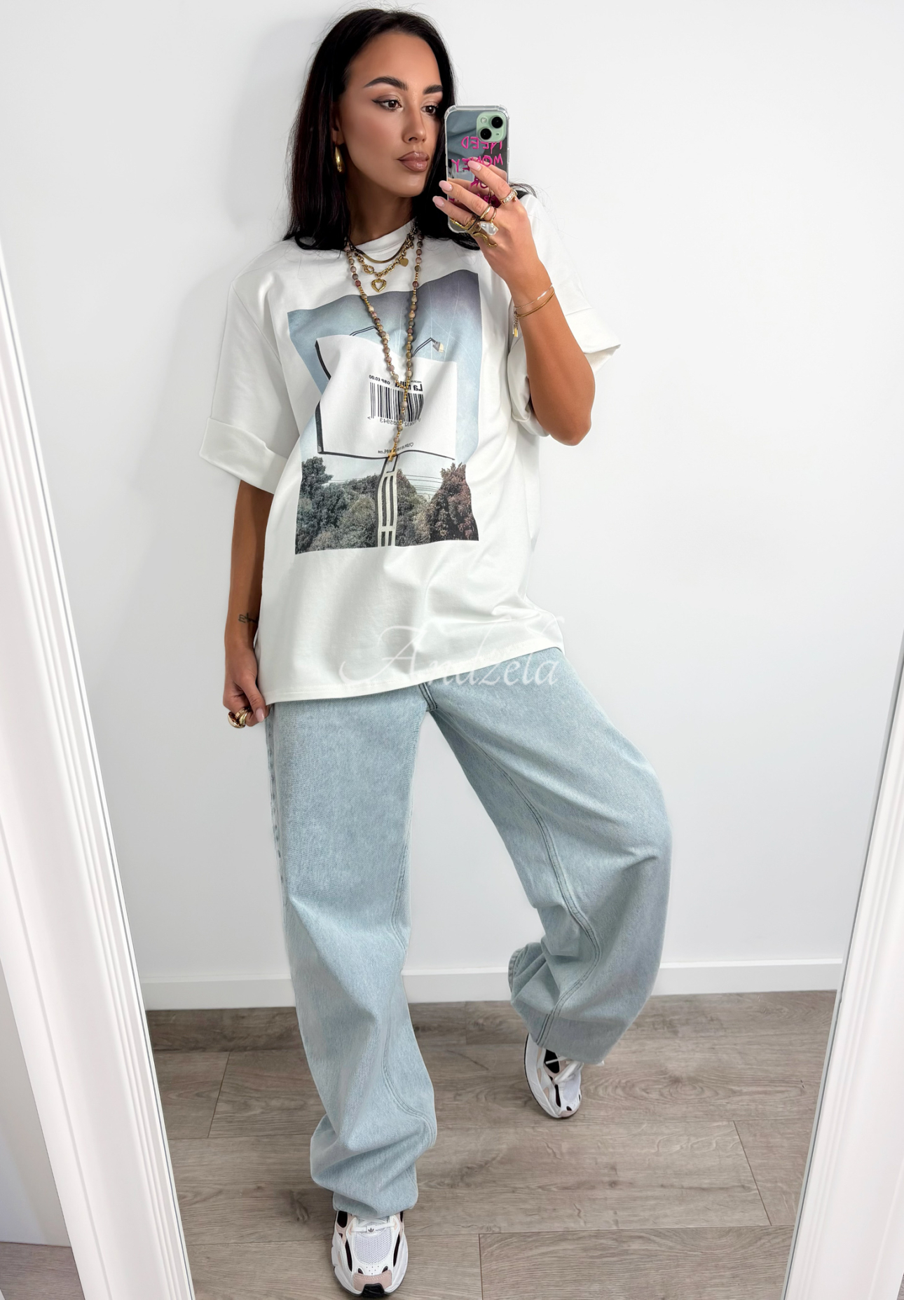 La Milla Sign ecru printed t-shirt